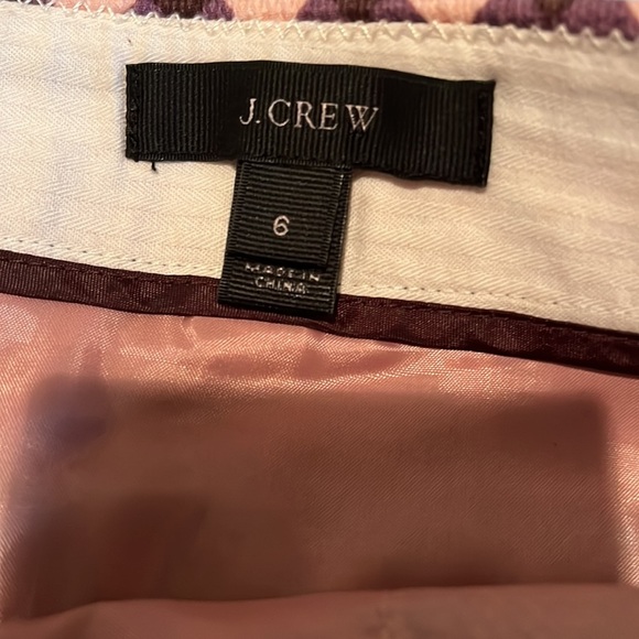 J. Crew size 6 purple & pink  Aztec print shorts with pockets and back ziip - Picture 3 of 15